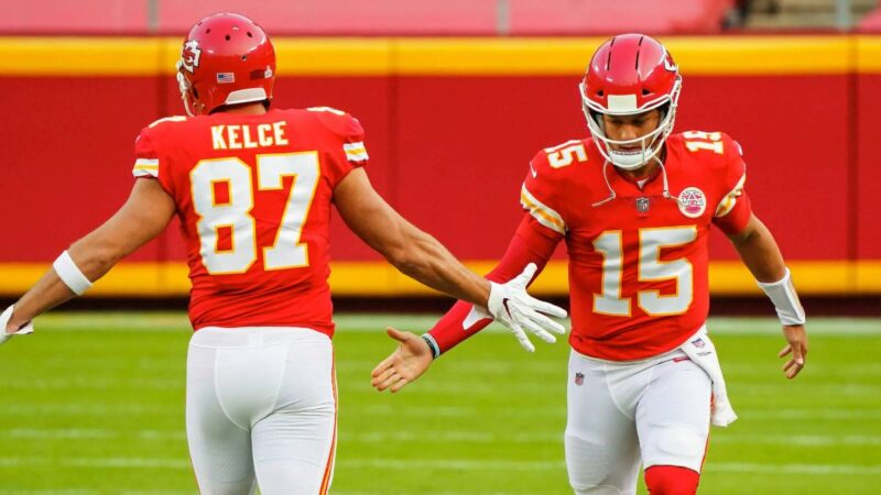 Travis Kelce and Patrick Mahomes